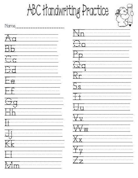 Handwriting Practicepdf Alphabet Writing Practice Kids Handwriting
