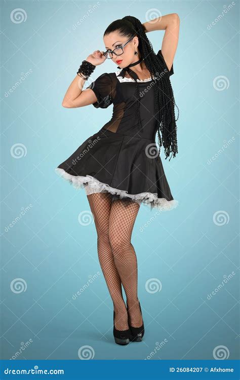 Beautiful Sexy French Maid With Glasses Royalty Free Stock Photography Image