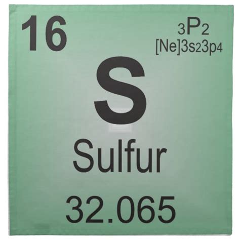 Sulfur Individual Element Of The Periodic Table Napkin