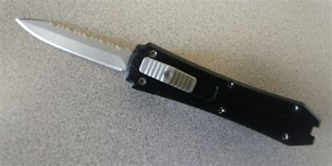 5 Inch Mini Coffin Black Da Otf Automatic Knife Dagger Serrated