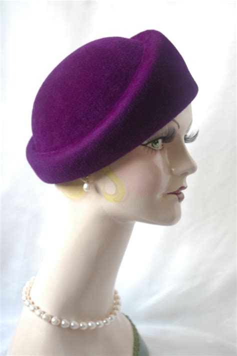 Ladies Purple Felt Hat Handmade Hat Etsy