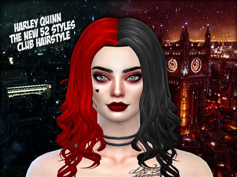 The Sims Resource The New 52 Styled Harley Quinn Hair Recolor Mesh