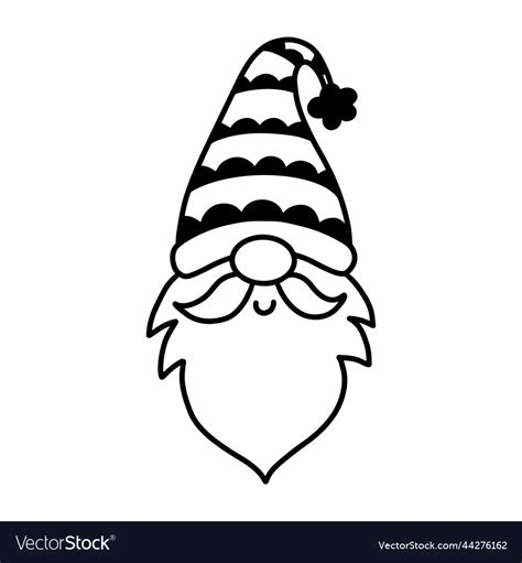 Garden Gnome Character Silhouette Royalty Free Vector Image