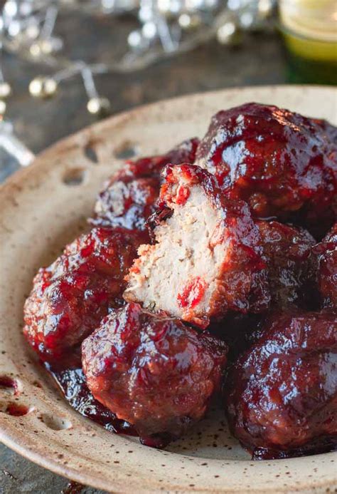 Healthy Baked Turkey Meatballs In Cranberry Sauce Paleo Gluten Free