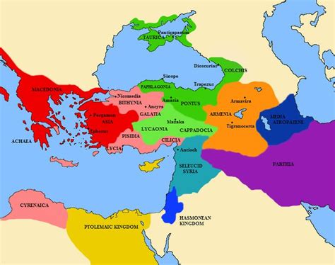 A Map Of The Middle East Greece And Asia Minor Showing The States At