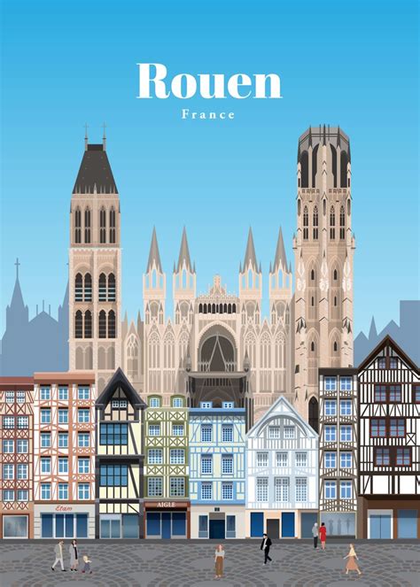 Travel To Rouen Poster Picture Metal Print Paint By Studio 324