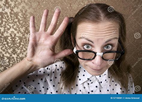 Nerdy Girl Stock Image Image Of Woman Frustrated Tape 5718081