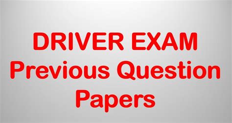 Driver Exam Previous Question Papers Kerala Psc