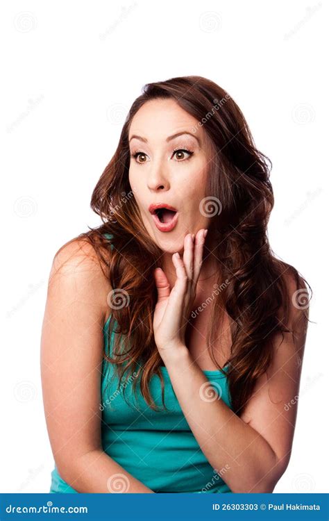 Surprised Amazed Young Woman Stock Image Image Of Eurasian Female 26303303