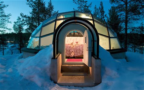 Glass Igloos With Magnificent Northern Lights Views In Finland Snow