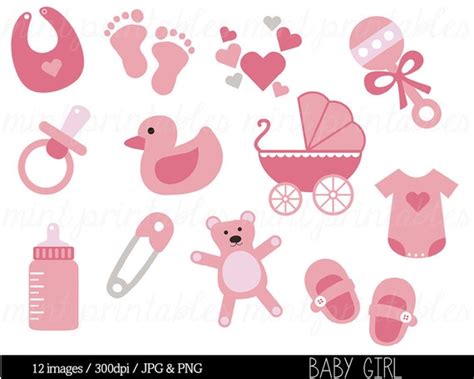 Baby Shower Clipart Baby Clipart Baby Girl Clip Art Etsy