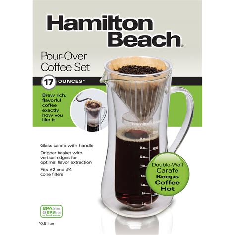 Hamilton Beach Pour Over Coffee Maker 17 Ounce Glass