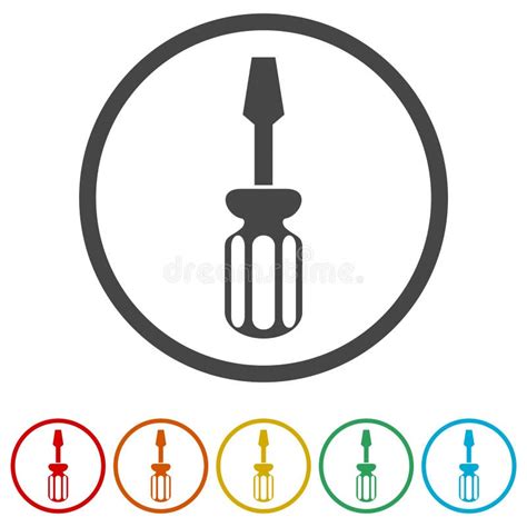 Screwdriver Vector Icon 6 Colors Included Stock Vector Illustration