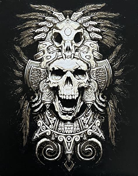 Aztec Skull Filament Painting By Ian Smalley Download Free Stl