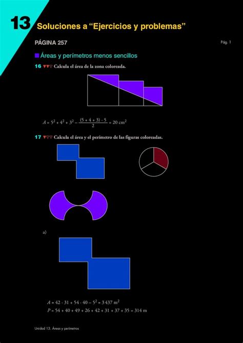 PDF Áreas y perímetros menos sencillos13 Soluciones a Ejercicios y