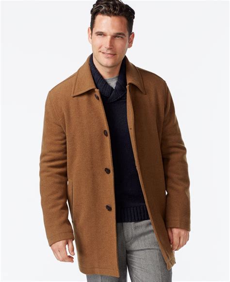 Lyst Cole Haan Wool Blend Coat In Brown For Men