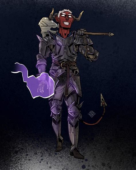 Oc Art I Drew A Tiefling Eldritch Knight Anders Dnd Character