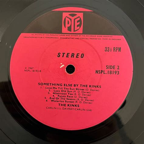 The Kinks Something Else UK St Stereo Vinyl LP Record Pye NPL VG EBay