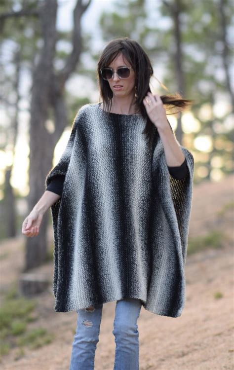 Aspen Relaxed Knit Poncho Pattern Poncho Knitting Patterns Knitted