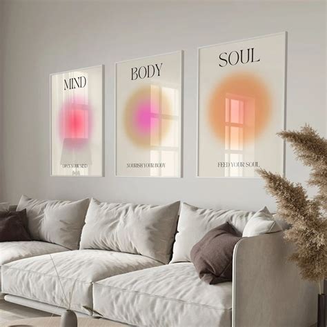 Positive Aura Posters Set Of 3 Spiritual Poster Grainy Etsy In 2023