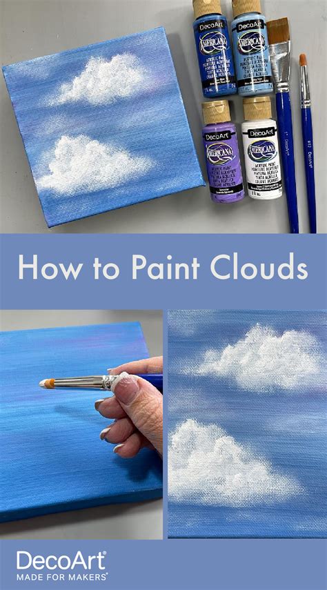 A Picture Of An Acrylic Painting Of Clouds With The Text How To Paint