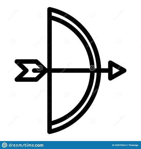 Archer Longbow Icon Outline Vector Bow Arrow Stock Vector