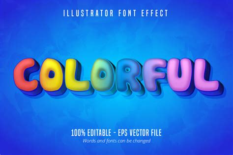 Colorful Text Editable Font Effect Vector Free Download