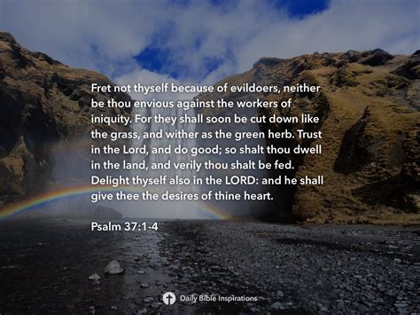 They have not called upon god. Psalm 37:1-4 | Daily Bible Inspirations