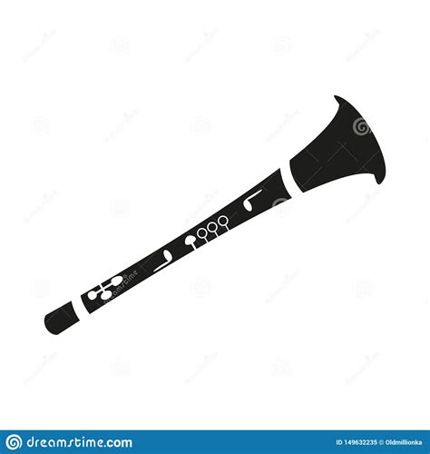 Clarinet Icon On The White Background Stock Vector Illustration Of