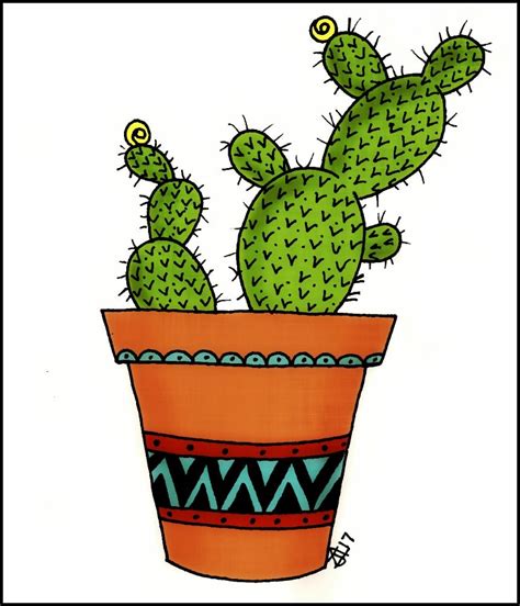 How To Draw A Cactus Doodle Art Tutorial Cactus Painting Plant