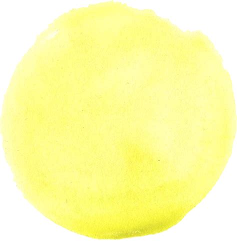 4 Yellow Watercolor Circle Png Transparent