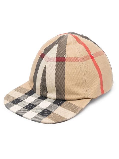 Burberry Cotton Vintage Check Reversible Baseball Cap In Natural Lyst Uk