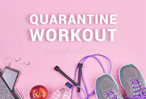 Online Quarantine Workout Concept Stay Home And Stay Fit Stock Image