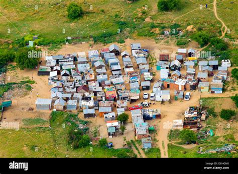 Aerial View Of An Informal Settlement Johannesburg South Africa Stock