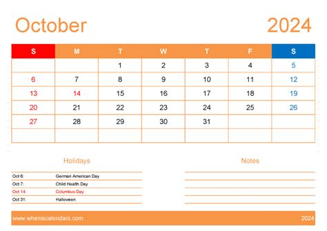 Oct 2024 Calendar Free Printable Monthly Calendar