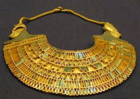 Ancient Egyptian Gold Jewelry Artifact Exhibit In The Egyptian Museum