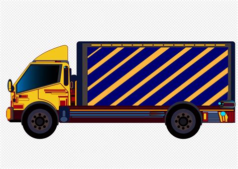 Dibujado A Mano Dibujos Animados Camión Transporte Material De V