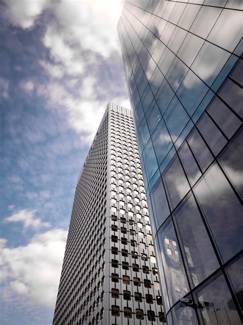 Tall Skyscrapers Clouds Royalty Free Stock Photo