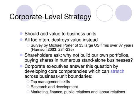 Ppt Business Strategy Lecture 7 Corporate Level Strategy