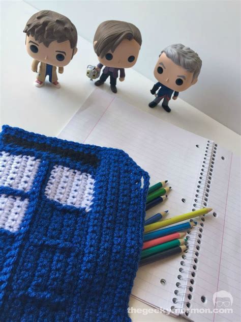 Tardis Pencil Bag Crochet Tardis Crochet Pencil Case