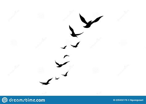 Birds In Flight Silhouette Tattoo