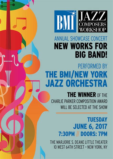 29th Annual Bmi Jazz Composers Workshop Concert New York June 6 2017 Calendar