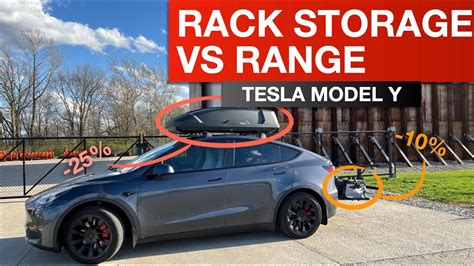 Tesla Model Y Roof Rack Vs Cargo Rack Impact On Range Youtube