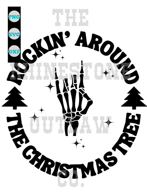 rocking around the christmas tree svg rock and roll christmas png etsy