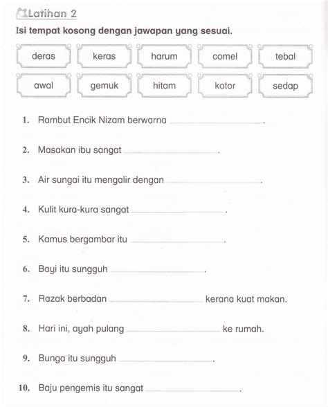 Kssr Bahasa Malaysia Tahun 1 Latihan 2