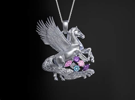 Pegasus Necklace Horse Necklace Necklace White Gold