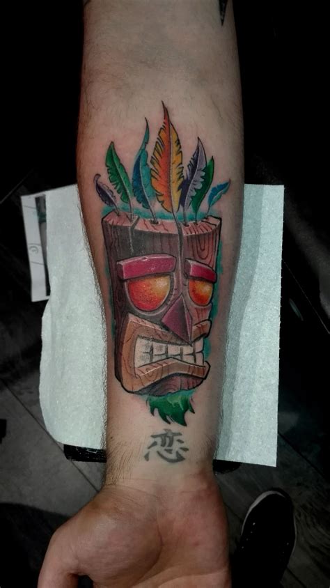 Tiki Mask Tattoo Based On Some Video Game Character Mask Tattoo