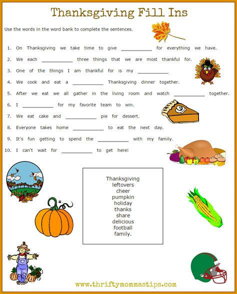 Free Printable Thanksgiving Activities For Preschoolers