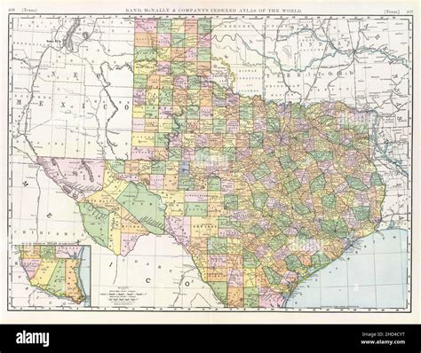 Un Mapa Ilustrado Del Estado De Texas Con Ferrocarriles Y Condados