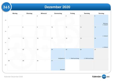 Diese übersicht der feiertage in bayern enthält immer die gesetzlichen feiertage von diesem jahr, vom nächsten jahr und vom letzten jahr. Kalender Dezember 2020